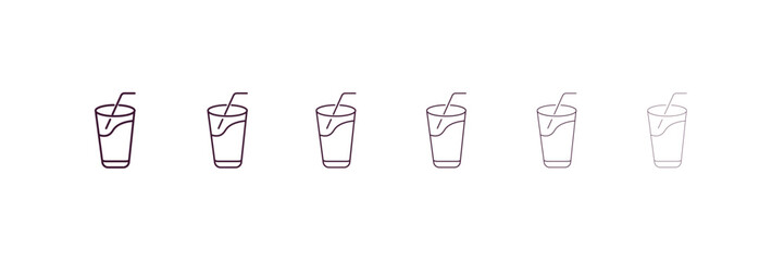 juice outline icon. Linear vector from health and medical concept. 6 different line style juice icon included thin, light, regular, medium, bold, black