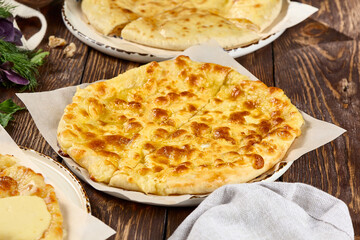 Delicious Megrelian Khachapuri - Traditional Georgian Cheese-Filled Bread