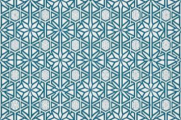Fototapeta premium White background with Blue Geometric and white line pattern