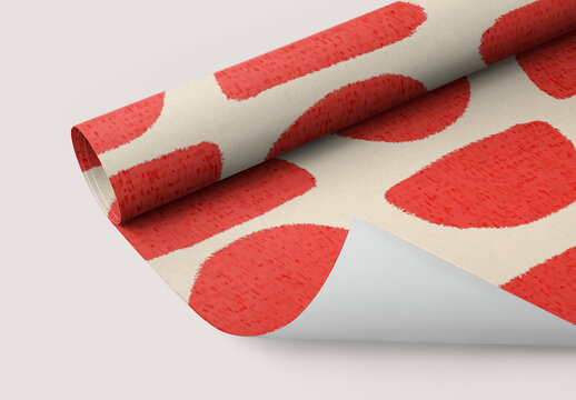 Stationery Flatlay Roll Poster Mockup