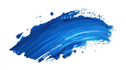 blue brush stroke on transparent background
