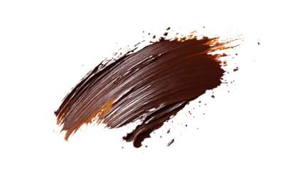 brown brush stroke on transparent background