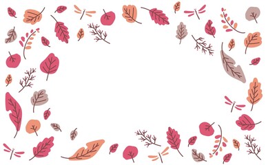 葉っぱのシンプルでかわいい背景イラスト素材