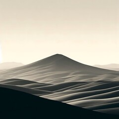 minimalist landscape featuring rolling hills
