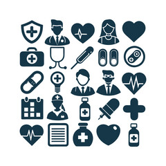Medicine and Healthcare icons set vector illustration on white background
