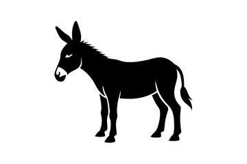  Donkey silhouette black color black vector art illustration