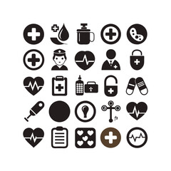 Medicine and Healthcare icons set vector illustration on white background