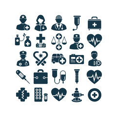 Medicine and Healthcare icons set vector illustration on white background