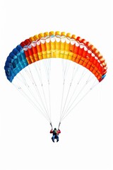 Obraz premium A person enjoying parasailing activity high above the ground
