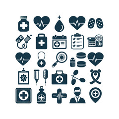Medicine and Healthcare icons set vector illustration on white background