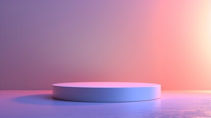 The platform should have a modern, sleek finish with ambient lighting that casts gentle shadows around the products, enhancing their features without overwhelming the viewer. generative ai