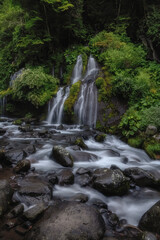 山梨県北斗市　新緑の吐竜の滝
