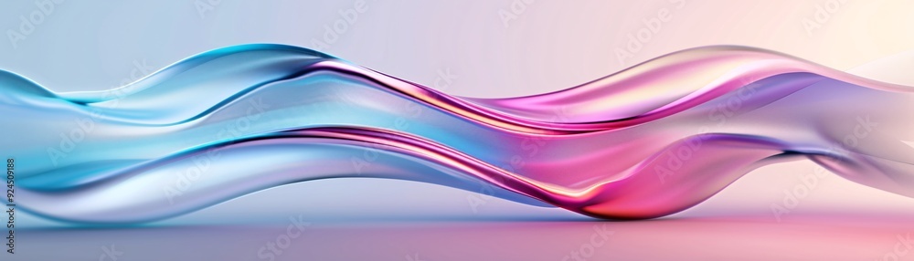 Poster a vibrant 3d background with abstract wave patterns and a dynamic color palette, creating an eye-cat
