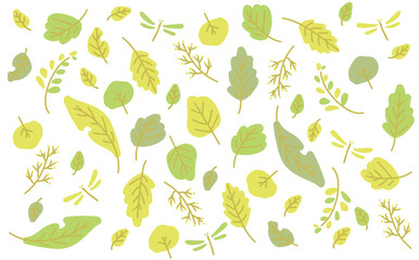 かわいい落ち葉のシンプルイラスト背景素材