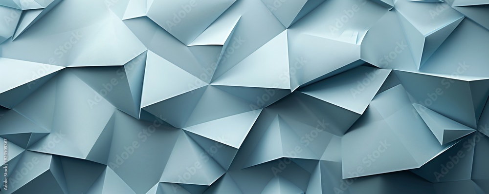 Poster a monochromatic 3d background featuring sharp, angular forms casting shadows, providing a dramatic e