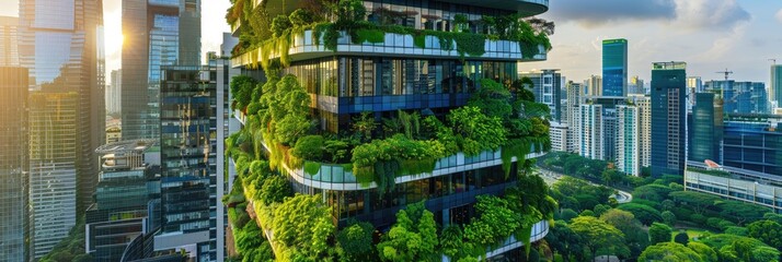 Obraz premium Eco-Friendly Design in a City Business Area