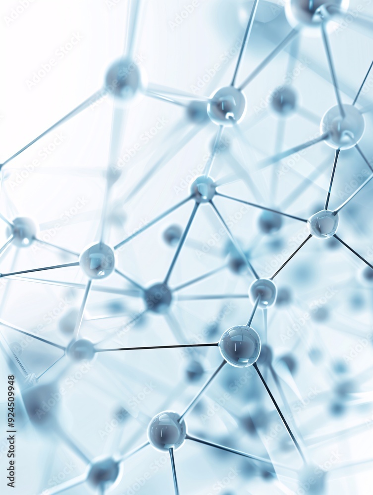 Poster a high-tech 3d background with interconnected nodes and lines forming a network pattern, providing a