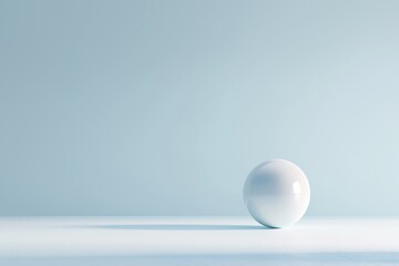 A serene 3D background with a single, large, softly lit sphere casting a shadow on a plain surface, offering a clean and minimalist copy space.