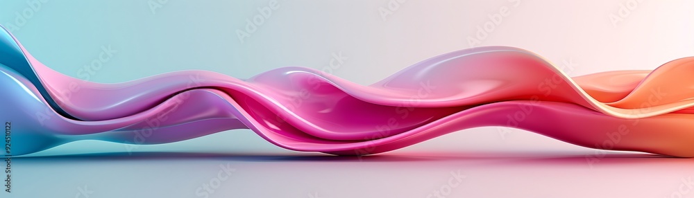 Poster a vibrant 3d background with abstract wave patterns and a dynamic color palette, creating an eye-cat