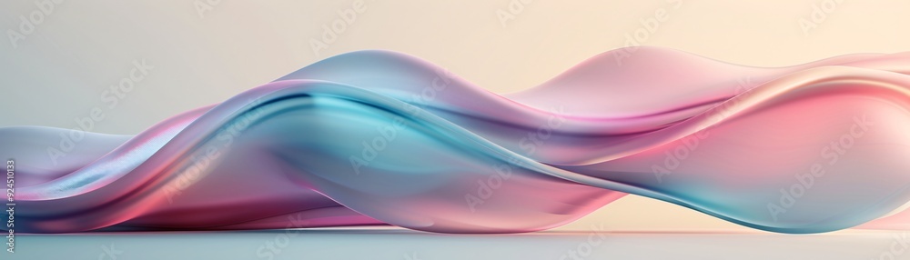 Poster a vibrant 3d background with abstract wave patterns and a dynamic color palette, creating an eye-cat