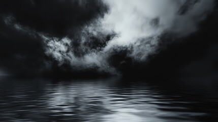 Dark Clouds Reflecting on Water.