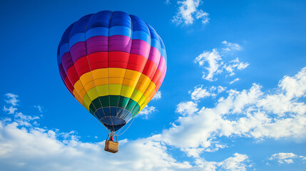 Fototapeta premium big balloon in lgbt colors flying in the sky