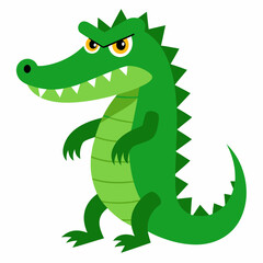 Skinny angry Crocodile funny vector illustration 