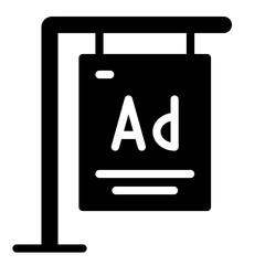Single Ad Board icon in glyph style