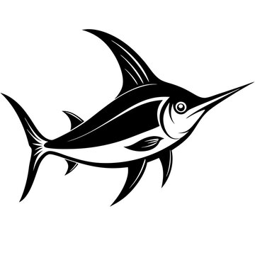 recommend clip art: Sword fish in transparent with vibrant colors vector illustration 