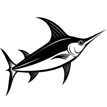 recommend clip art: Sword fish in transparent with vibrant colors vector illustration 