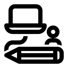 graphic designer, graphic editor, content creator, copywriter, illustrator, editor, graphic design outline icon