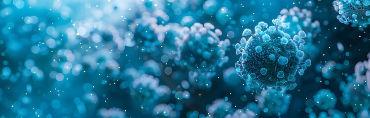 Influenza Vaccination awareness 3d render of a virus