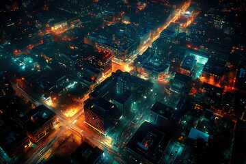 Obraz premium London aerial view at night