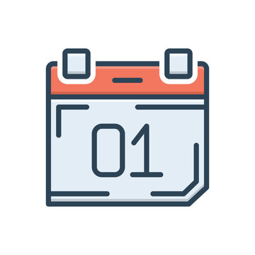 recommend clip art: Color illustration icon for date