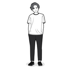 illustration of man standing with arms crossed