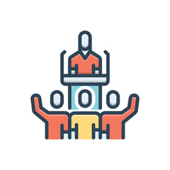 Color illustration icon for supporters