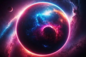Fototapeta premium Vivid 3D Abstract Cosmic Sphere Design for Stunning Visual Appeal