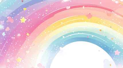 A baby shower invitation card, rainbow theme, isolated on white background