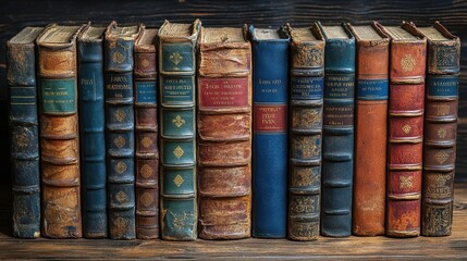Row of Vintage Books.