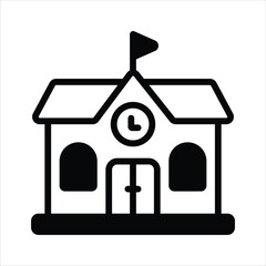 Check this amazing icon of school building, isolated on white background