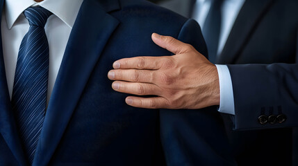 Comforting and empowering others, listening to others' opinions, forgiving mistakes, close up a hand place on the shoulder