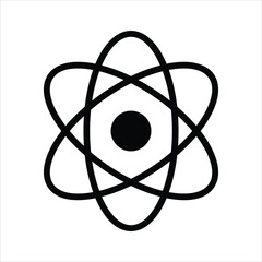 Atom symbol denoting concept icon of physics education in trendy style