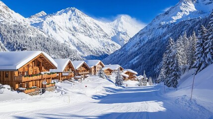 An alpine ski resort in Sölden, located in the Ötztal Alps, Tirol, Austria.