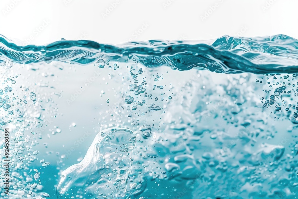 Poster a close-up view of a wave breaking on the surface of calm water