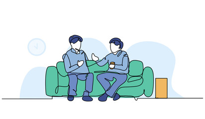 Vector illustration of seminar. Modern flat in continuous line style.