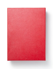 Fototapeta premium red paper box with lid on white background, top view