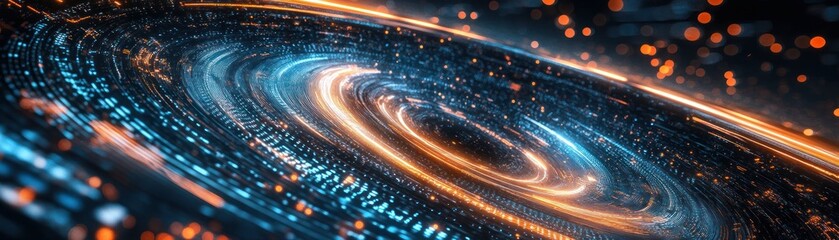 Abstract Swirling Lights and Glowing Circles