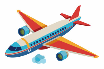 Colorful Airplane Flying with Smoke Trails