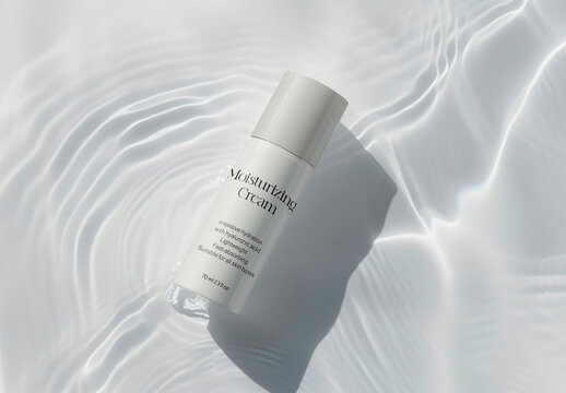 Produc Packaging Flatlay Skincare Bottle Mockup With Generative AI