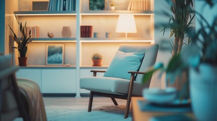Psychologist's office with a calm and welcoming ambiance.